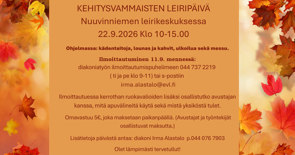 kehitysvammaisten leiripäivä