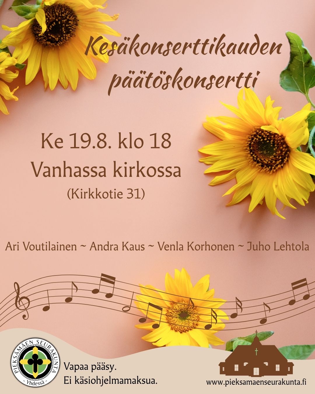 Mainos, kanttoreiden kesäkonsertti