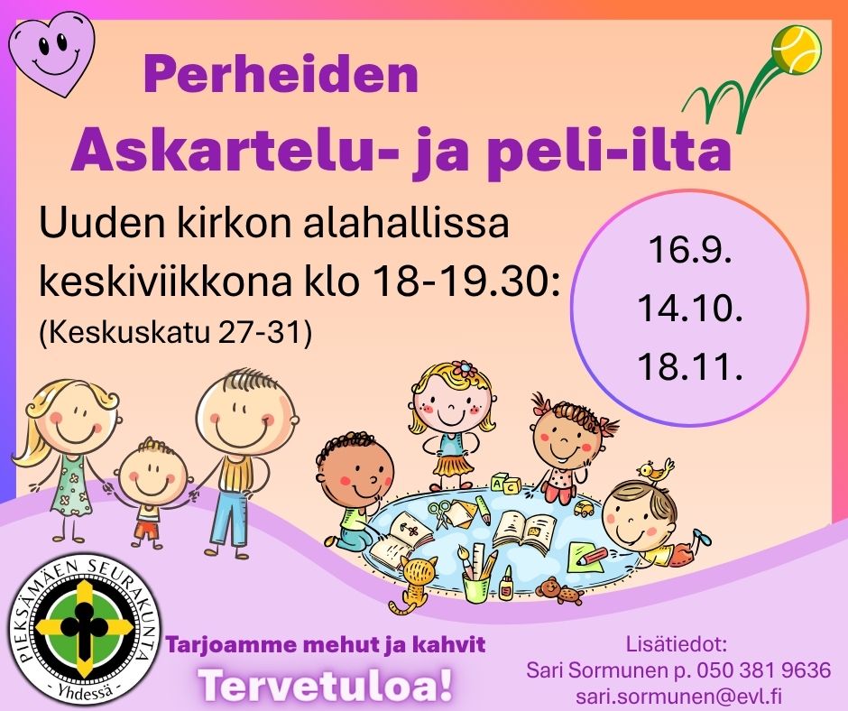 askartelu- ja peli-ilta perheille